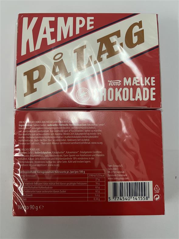 Toms lys pålægschokolade